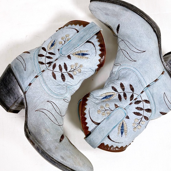 Old Gringo Amitola Floral Embroidered Western Boots Blue - Picture 7 of 8